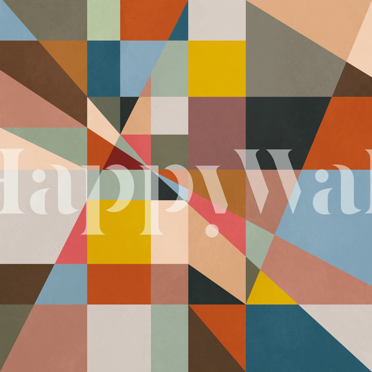 Murale da parete con forme geometriche astratte in più colori