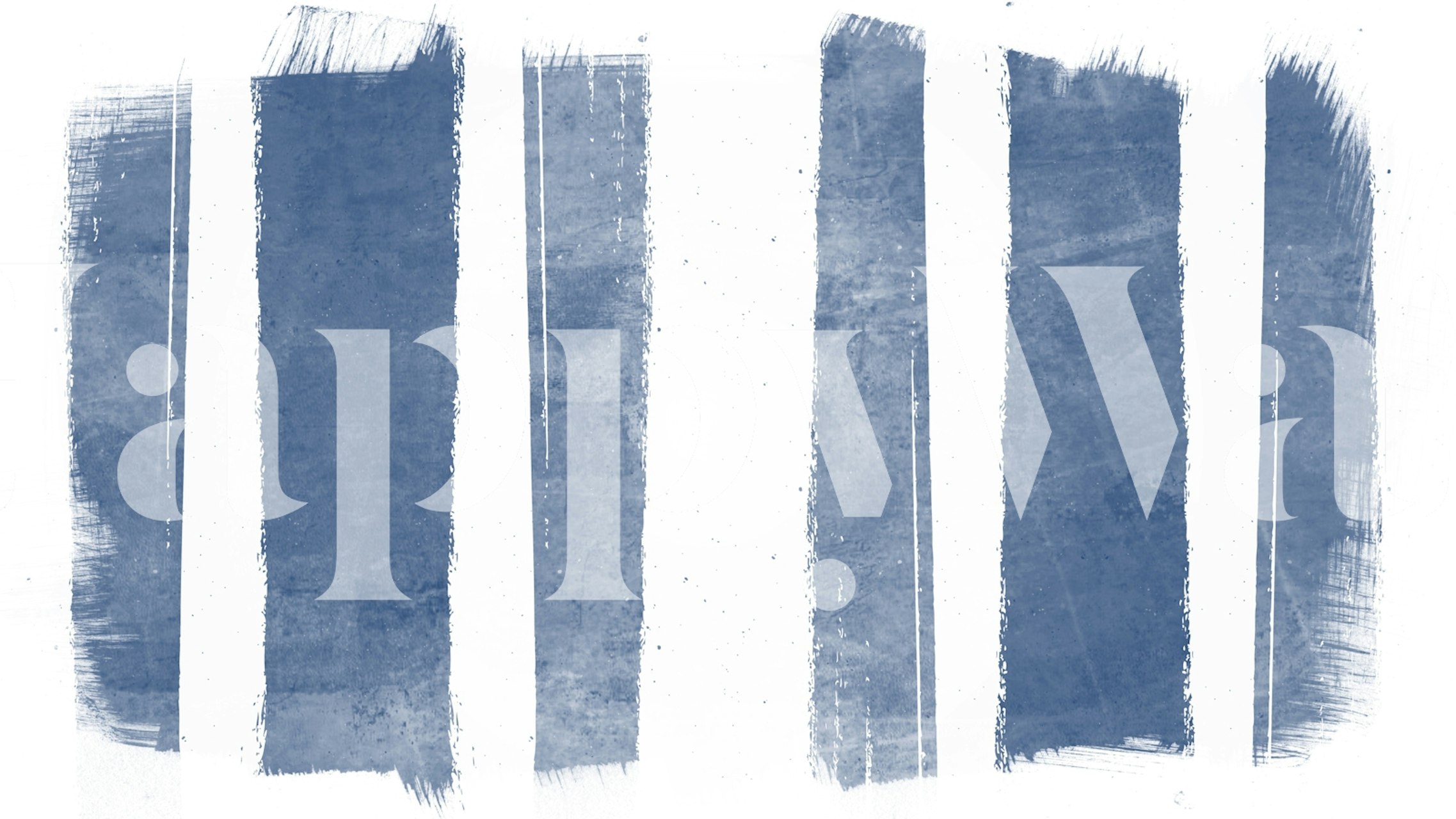 Papel de parede Soft Blue Watercolour Stripes em um quarto