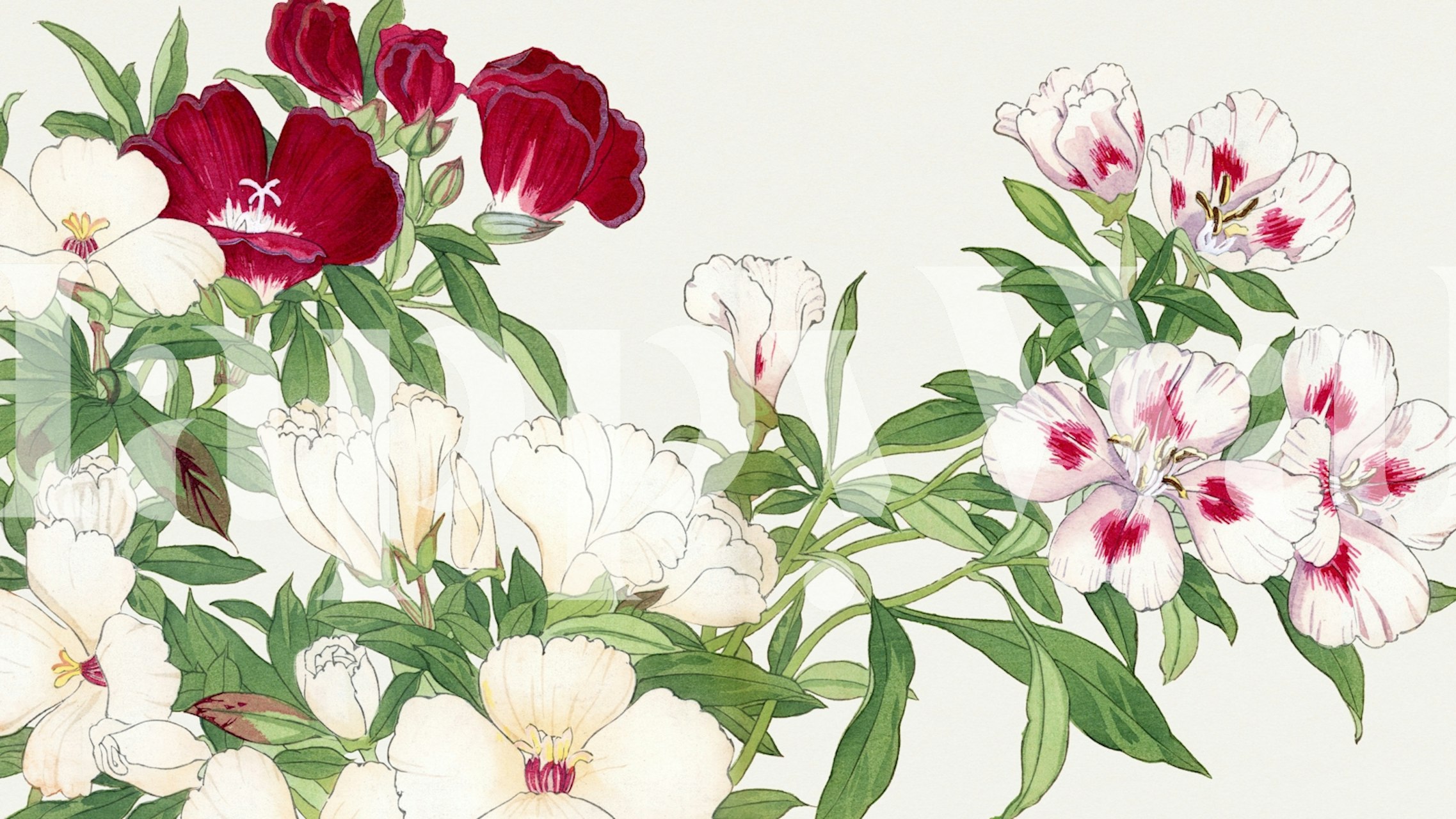 Ταπετσαρία Japan Spring Floral σε ένα δωμάτιο