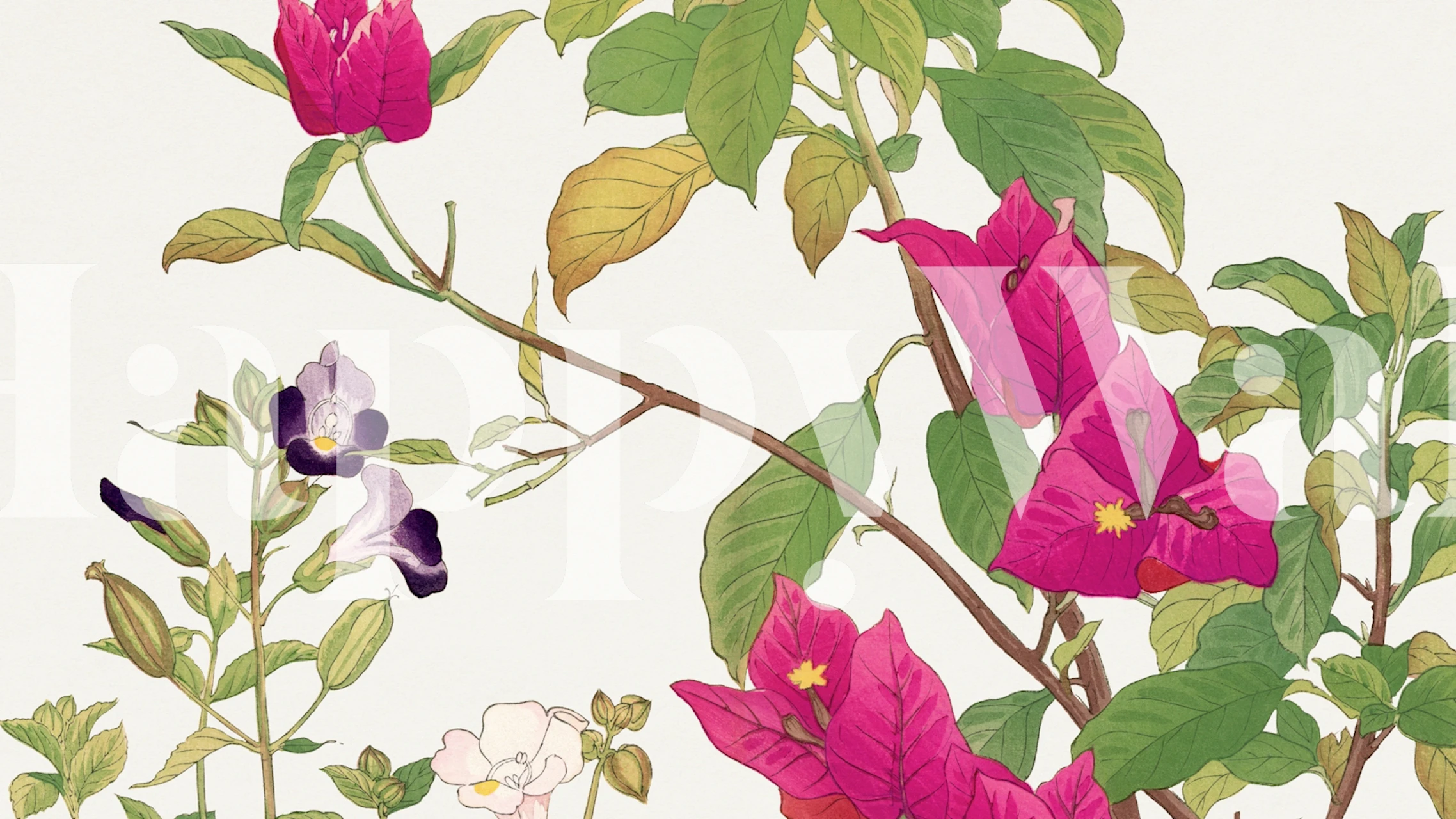 Tapeta Delicate Japan Floral w aranżacji pokoju