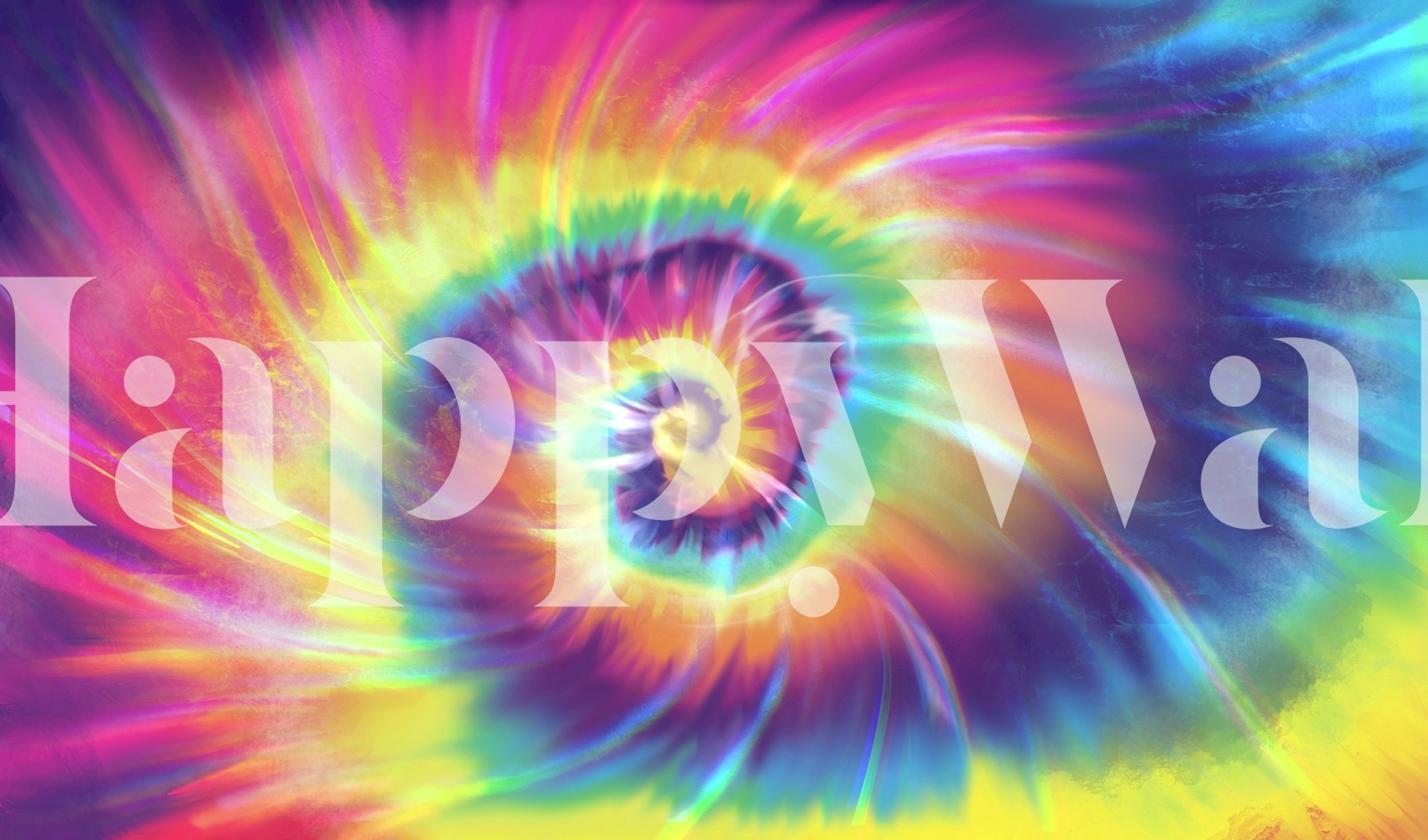 Mid Century Hippie Art wallpaper in a room