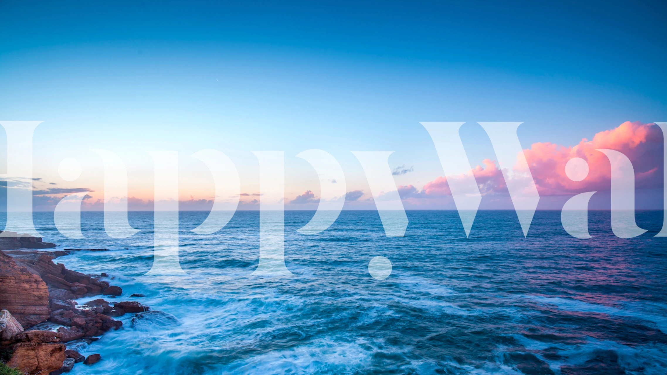 Ocean clouds over blue ocean, pastel colors wallpaper