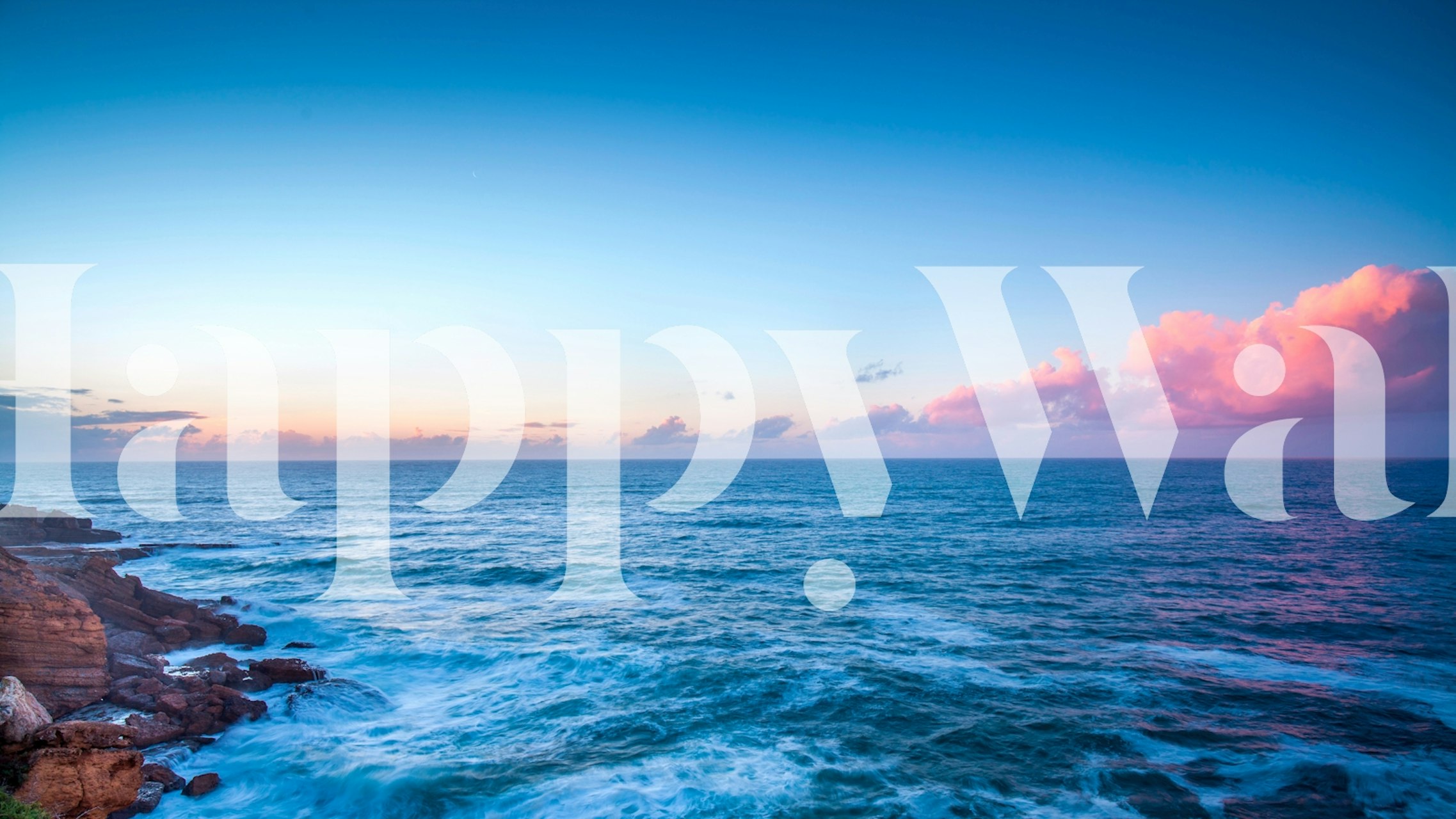 Ocean clouds over blue ocean, pastel colors wallpaper