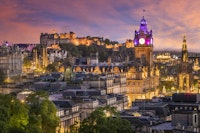 Fantastic sunset in Edinburgh carta da parati