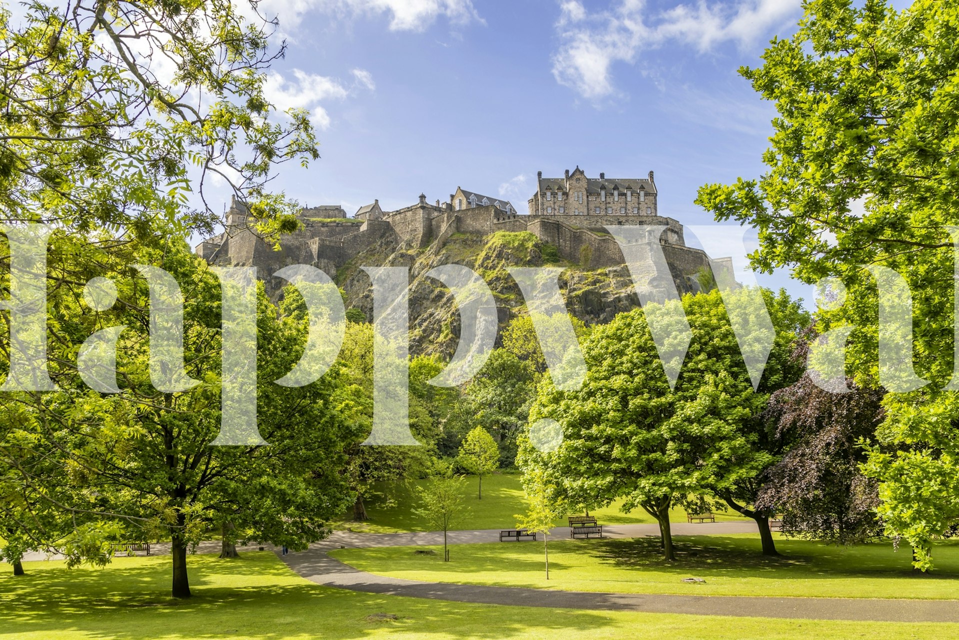 Carta da parati Princes Street Gardens in una stanza