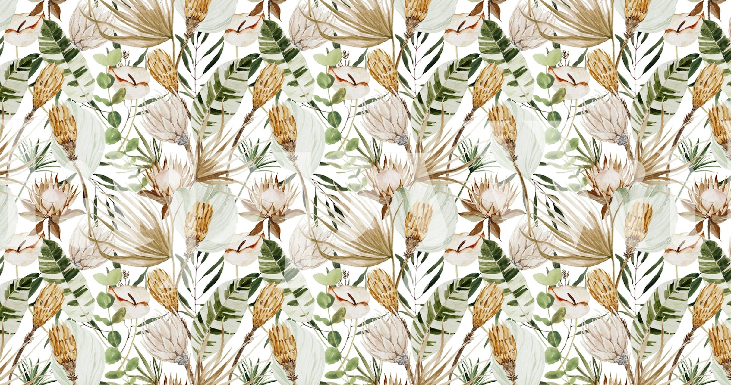 Tapeta Watercolor boho nature v místnosti