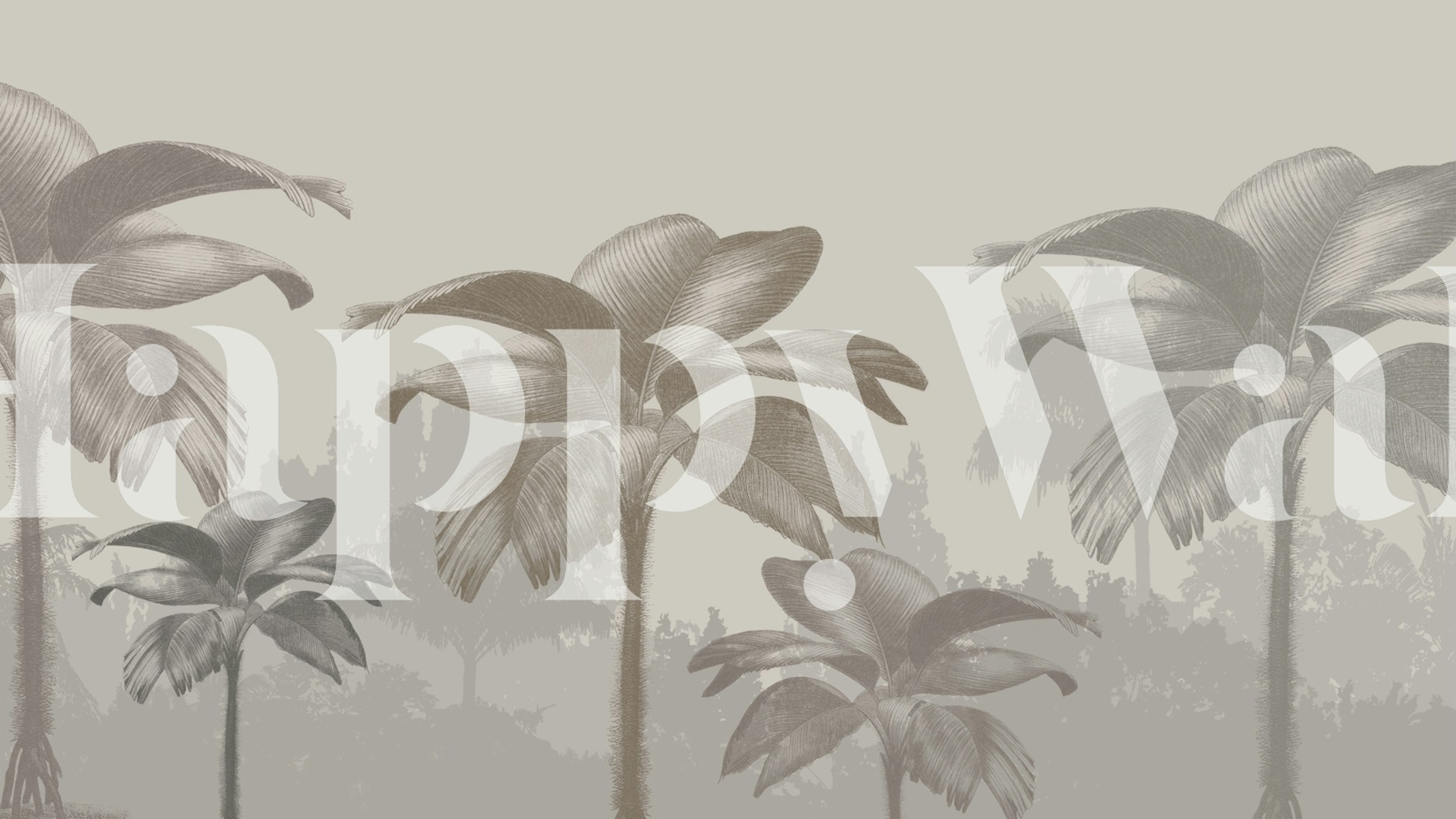 Misty Palm Trees wallpaper in a room