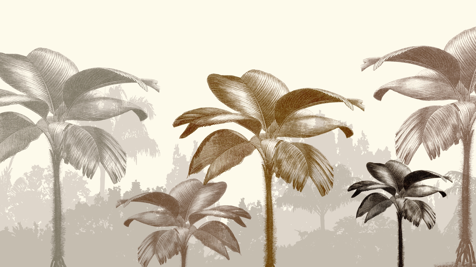 Neutral Palm Trees Wallpaper | Happywall.com