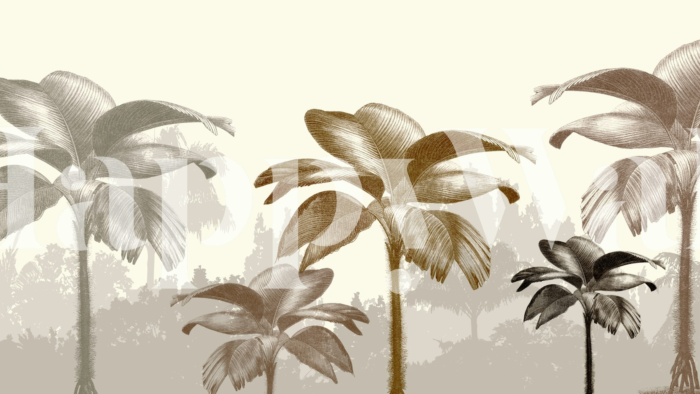 Neutral Palm Trees Wallpaper | Happywall.com