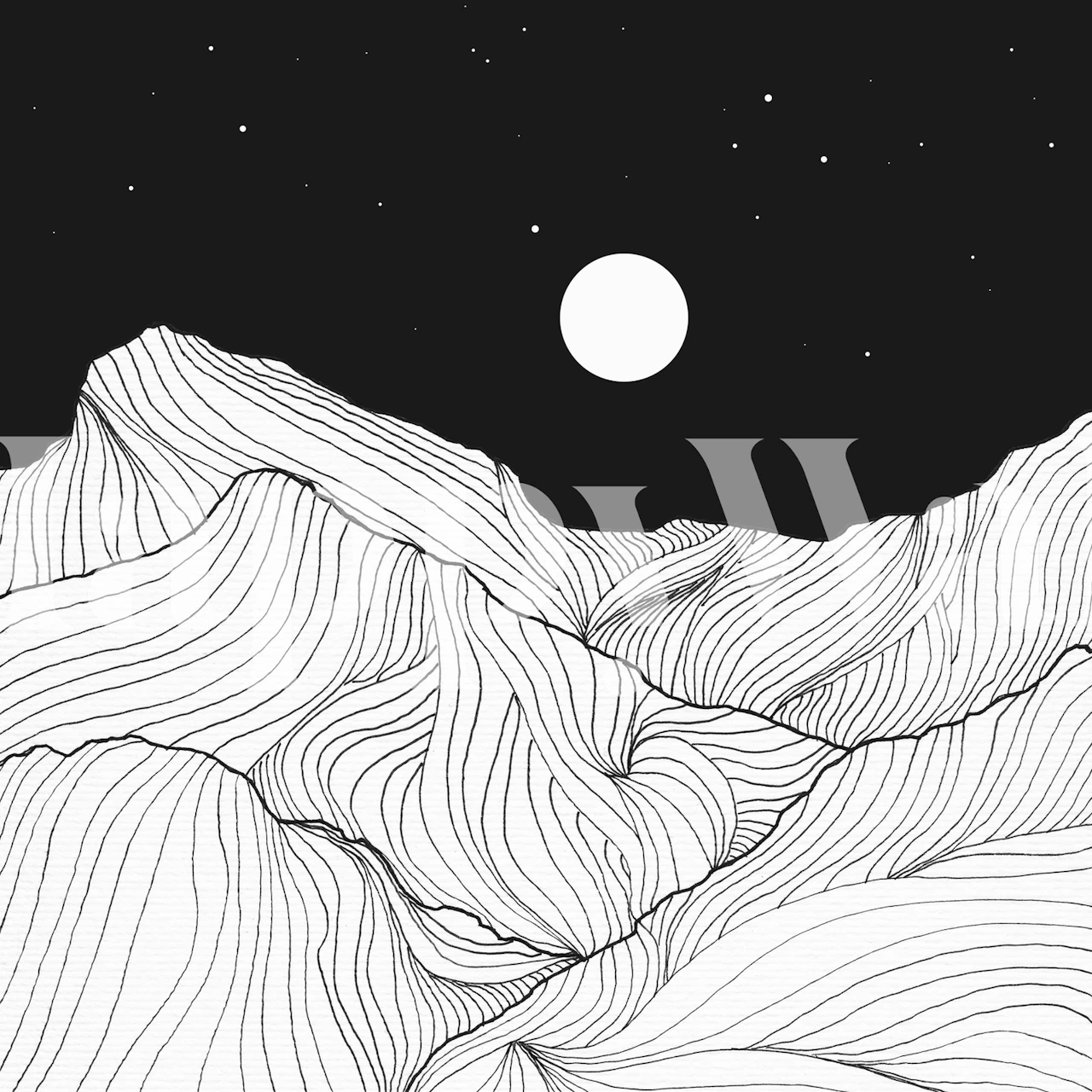 Lines in the mountains II Tapete in einem Zimmer