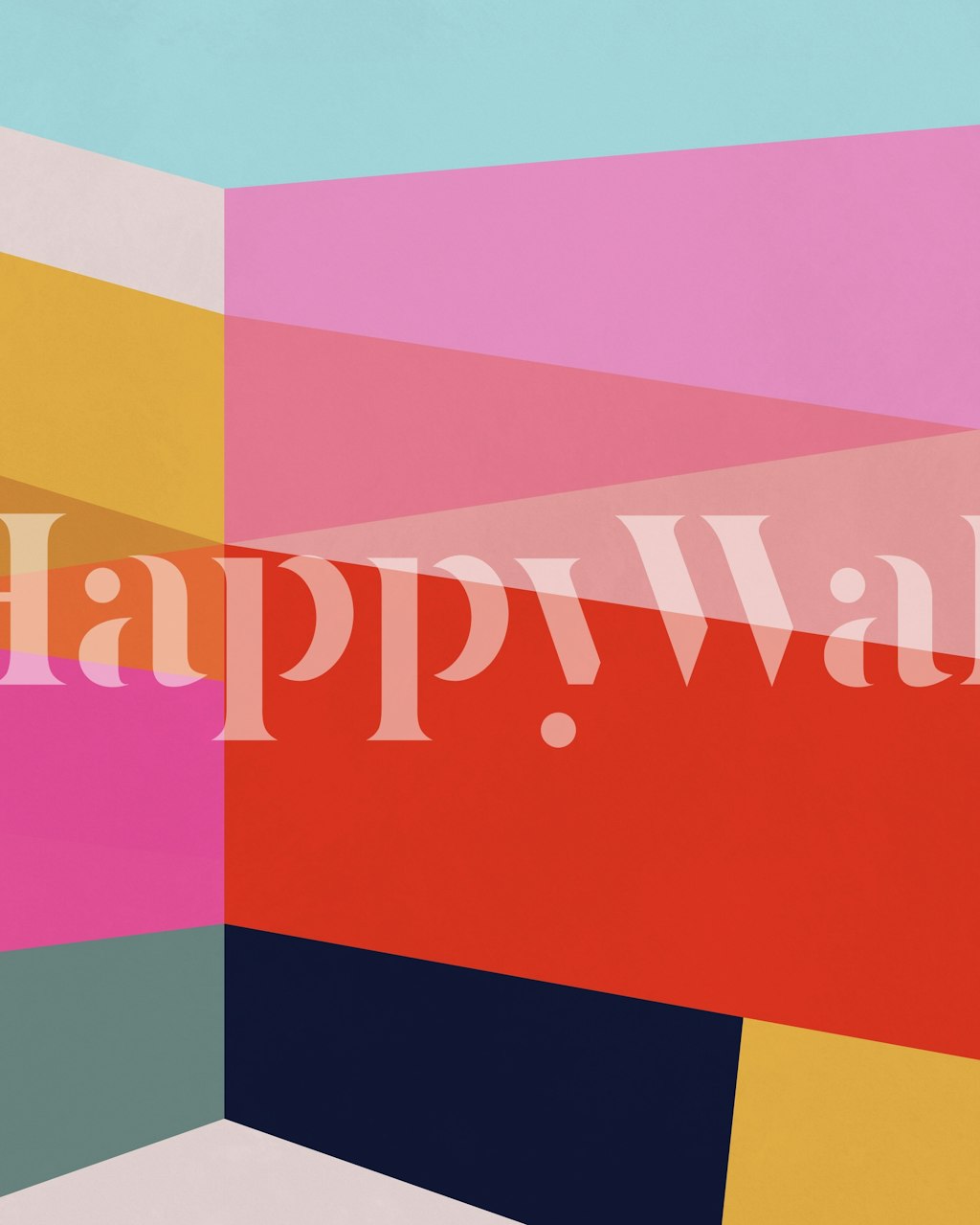 Geometric Concept 15 colorful wallpaper in interior