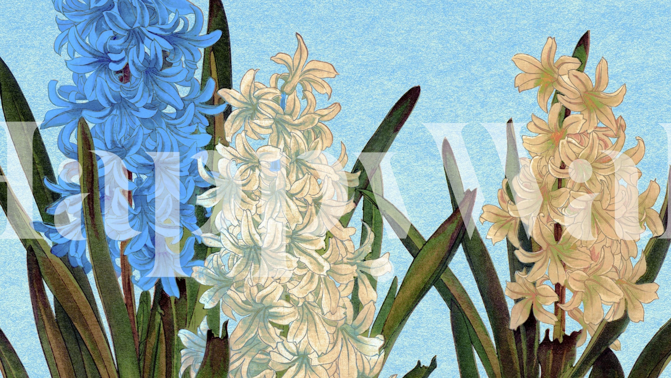 Tapeta Scandinavian Painted Floral v pokoji