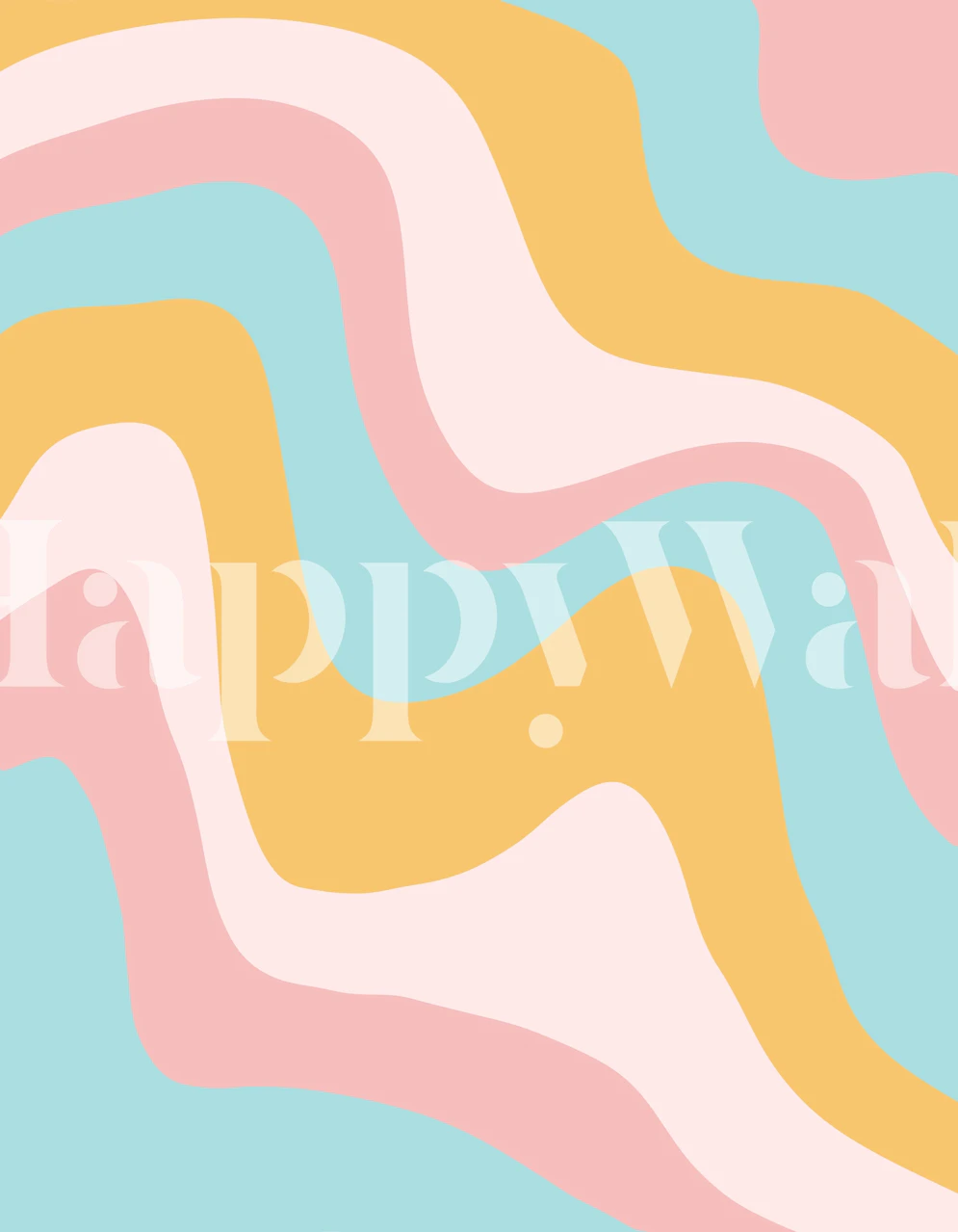 Pastel swirl golfpatroon wallpaper in kamer