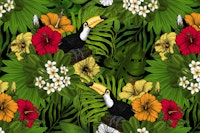 Toucans amd tropical flora 3 tapete