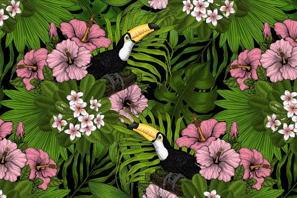 Toucans amd tropical flora 4