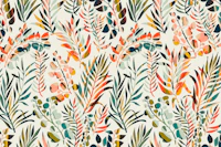 colorful leaves pattern papiers peint