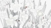 Light Grey Scandinavian Floral tapet