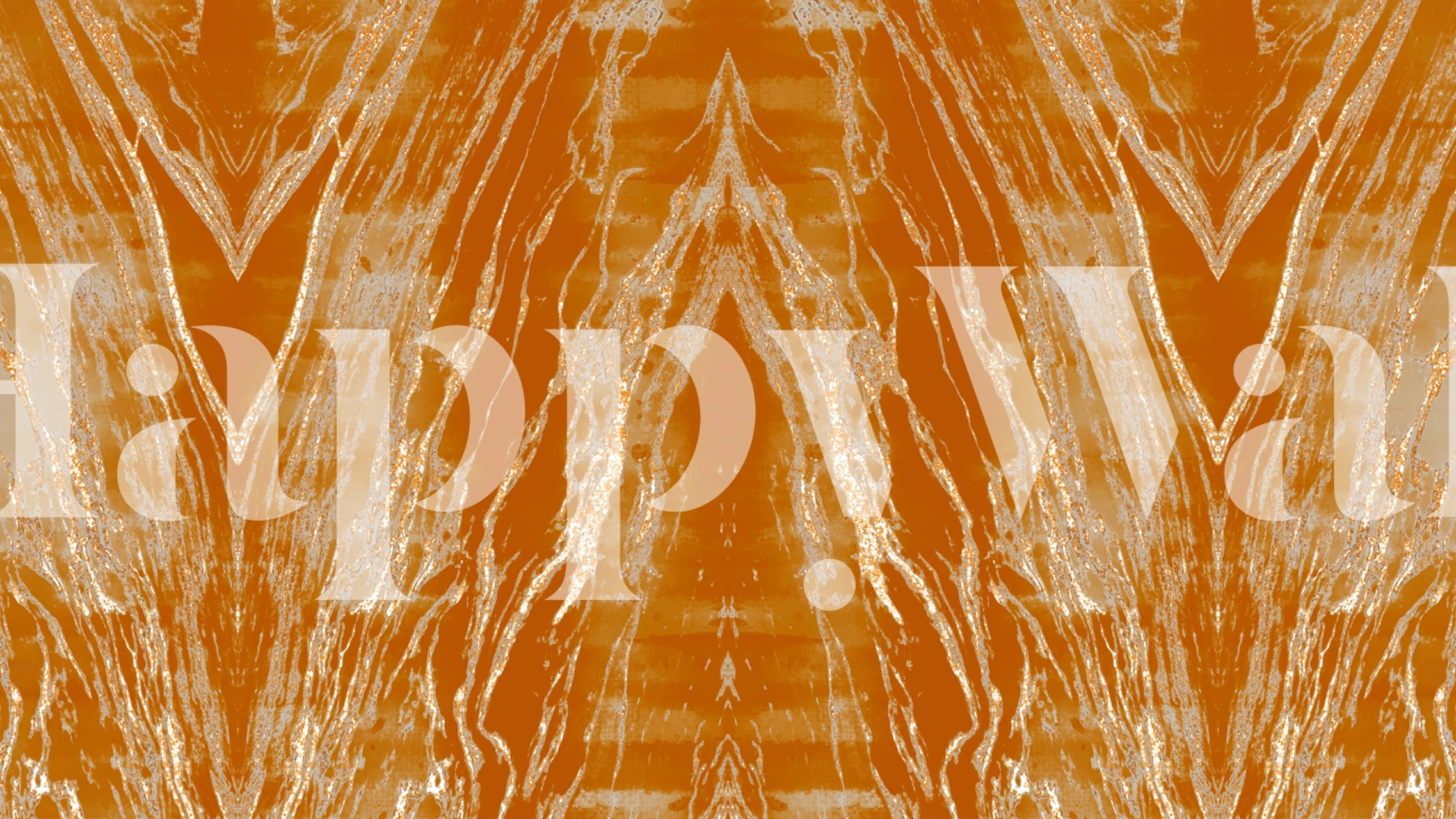 Golden marble swirl pattern wallpaper with glitter accents