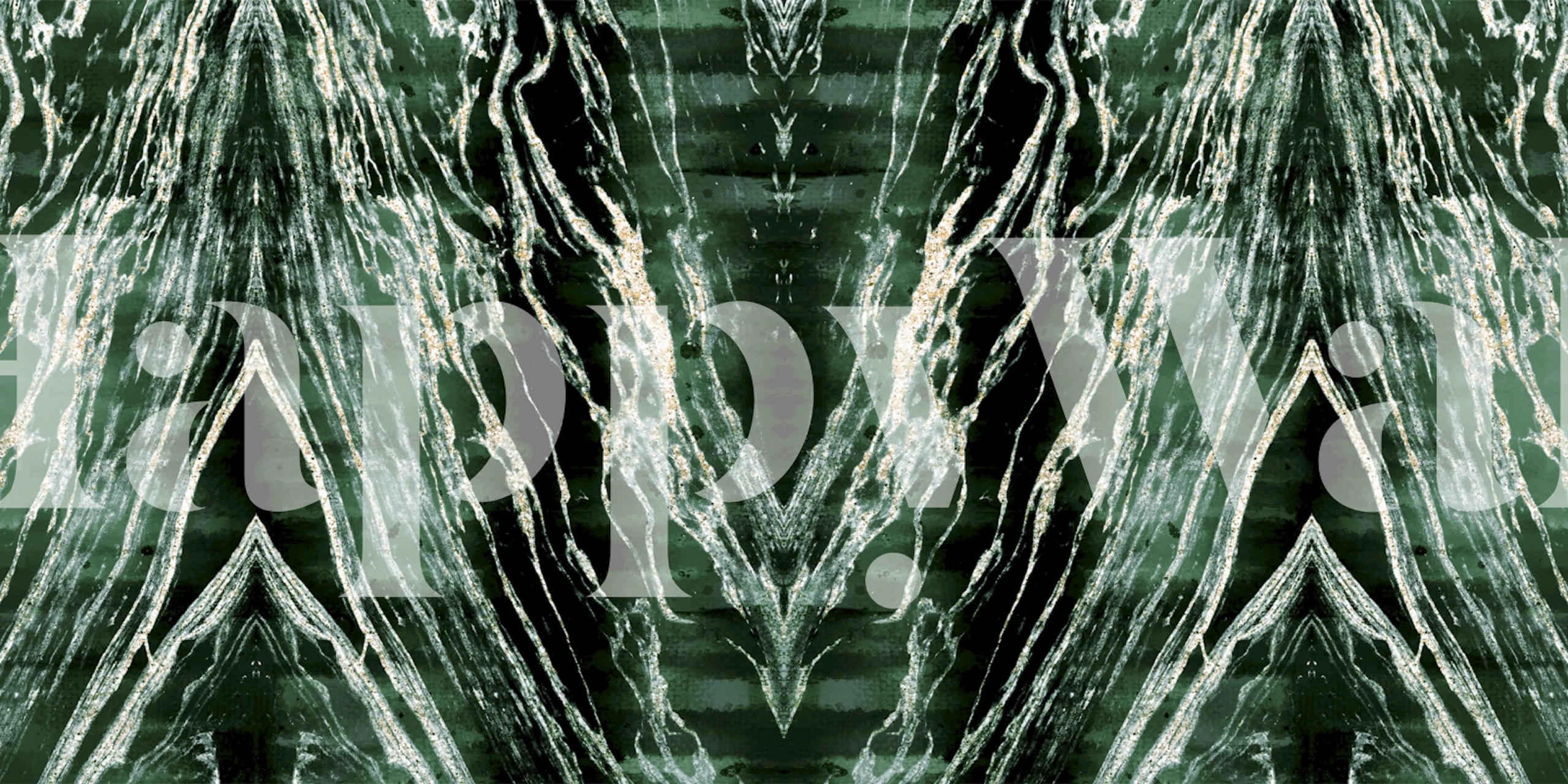 Tapeta Emerald Sparkles Marbling zaprezentowana w pokoju