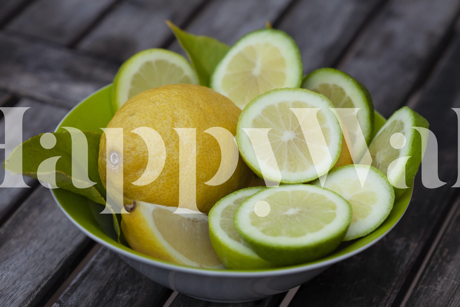 Fresh Green Lemon Still tapet i et rom