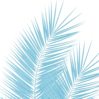 Soft Blue Palm Leaves Dream ταπετσαρία