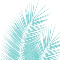 Soft Turquoise Palm Leaves ταπετσαρία