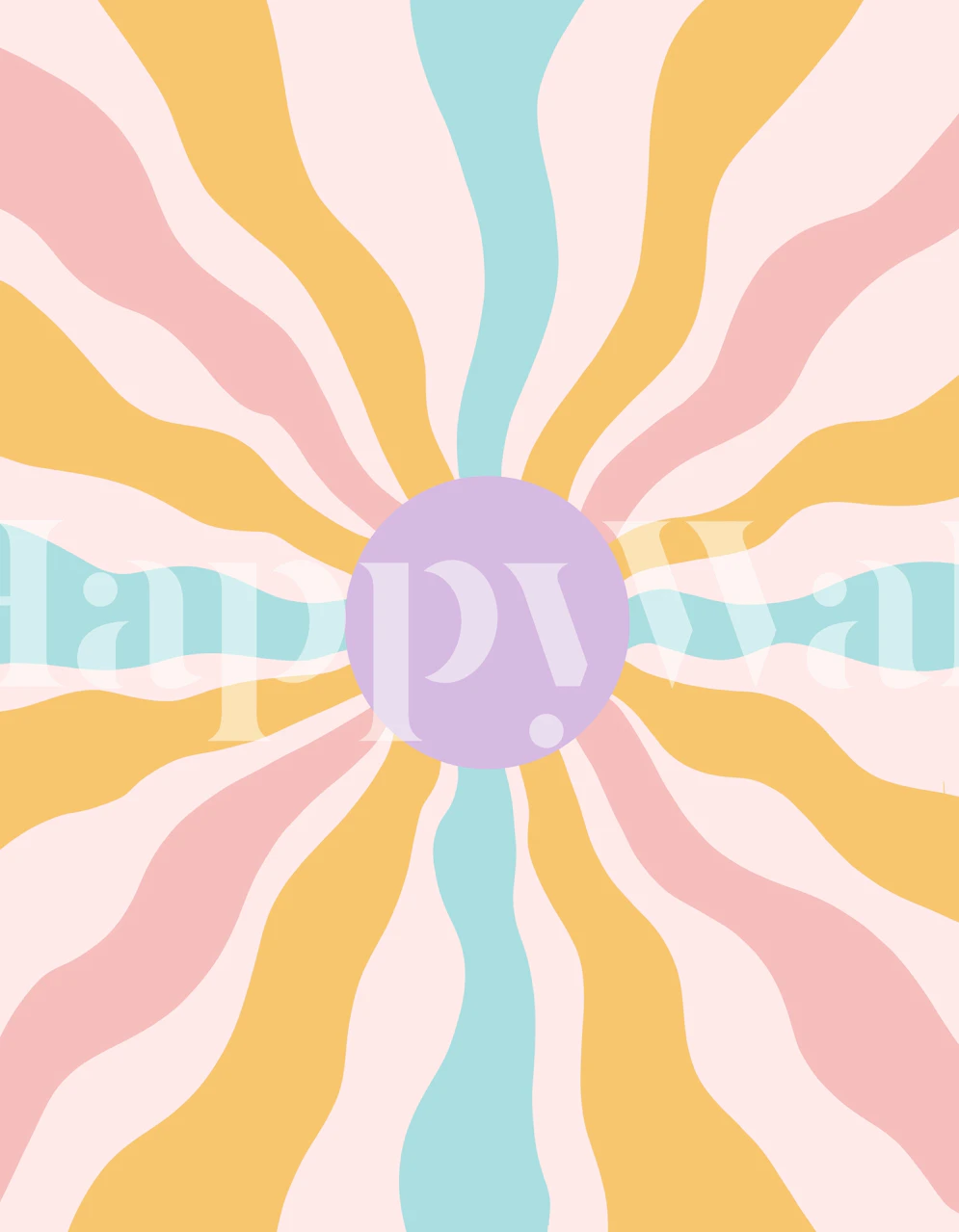 Wavy Retro Sun Glam 2 wallpaper in a room