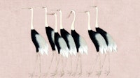 Japan Cranes on Blush Pink tapetit