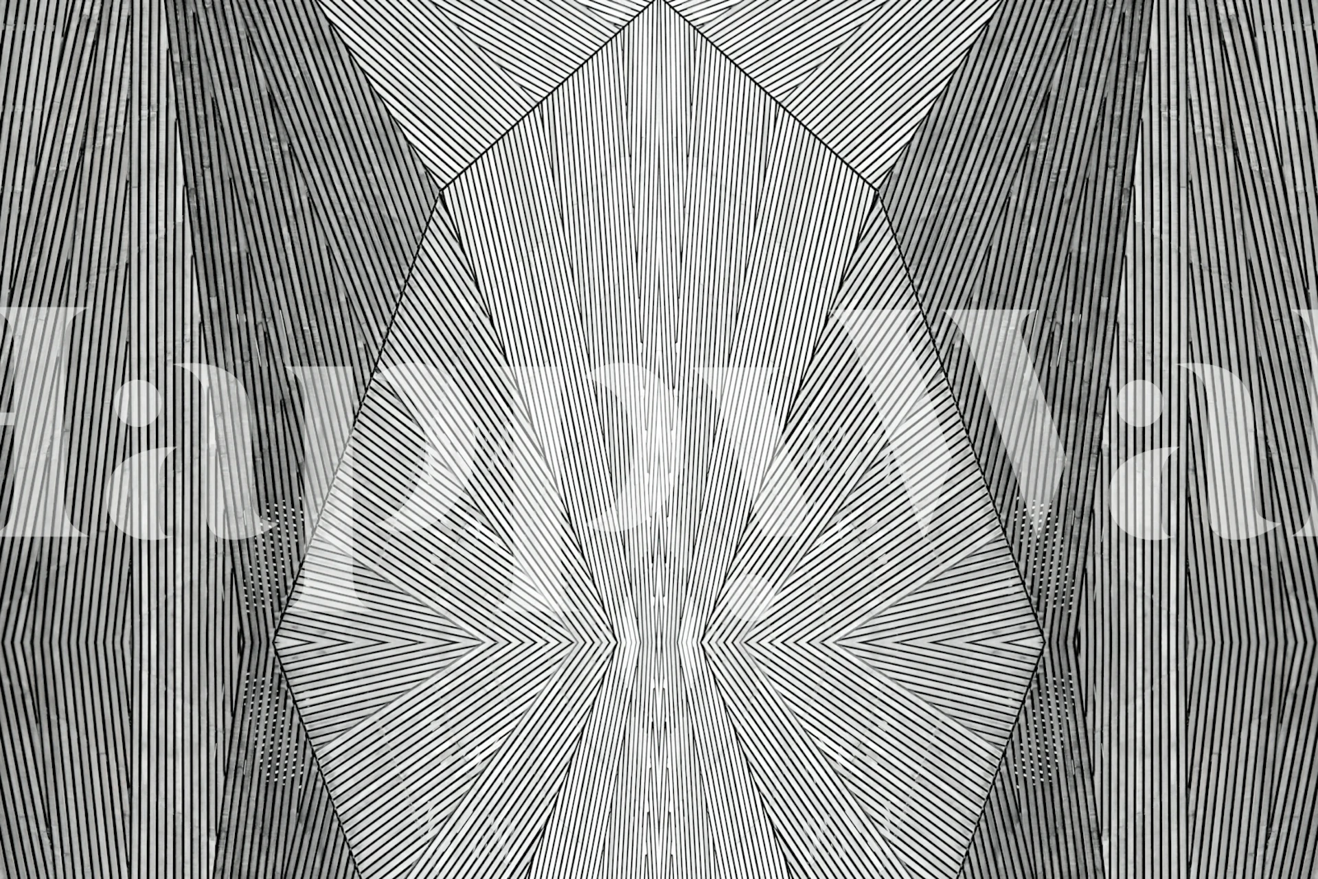 Papier peint Japan Geometry Grey dans une pièce