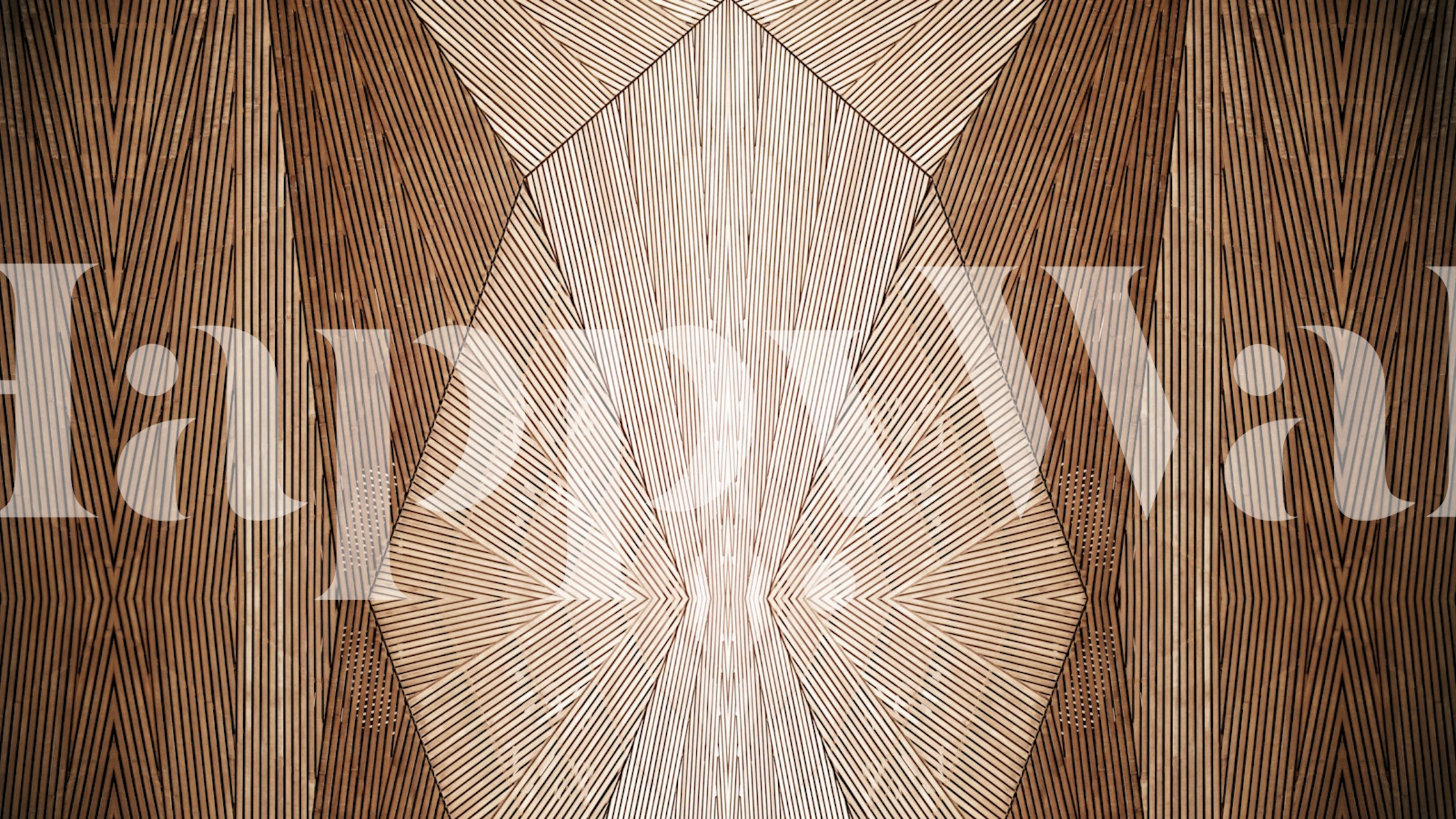 Japan Geometry Wood tapetti huoneessa