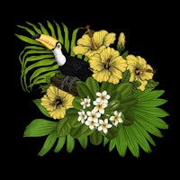 Toucan and tropical flora 4 wallpaper