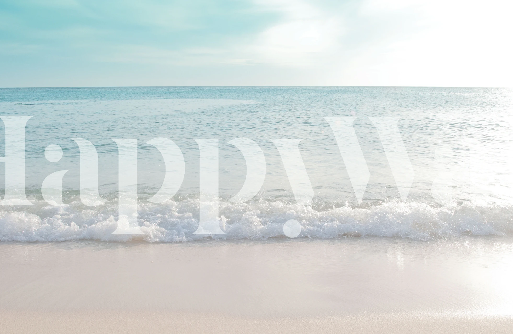 Papel pintado Soft Pastel Ocean Waves en una habitación