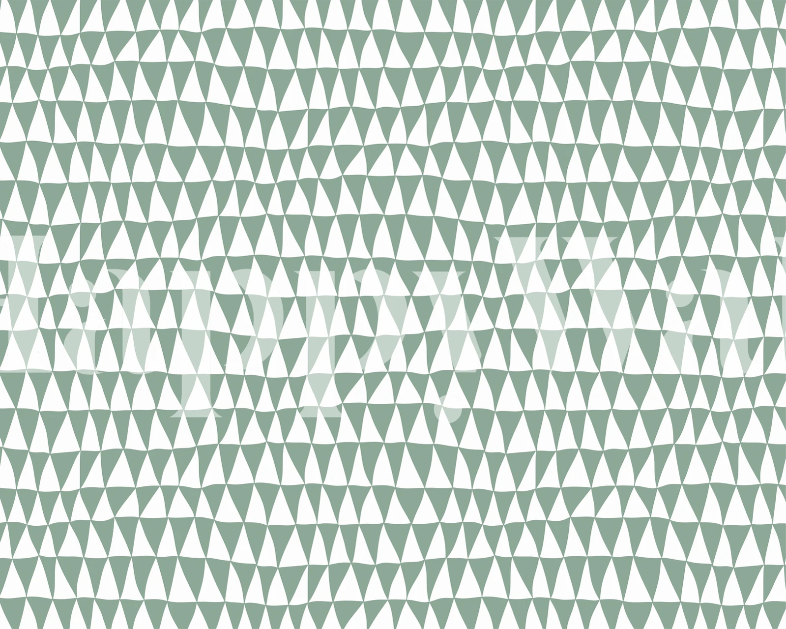 Geometric triangular pattern in soft green and white wallpaper