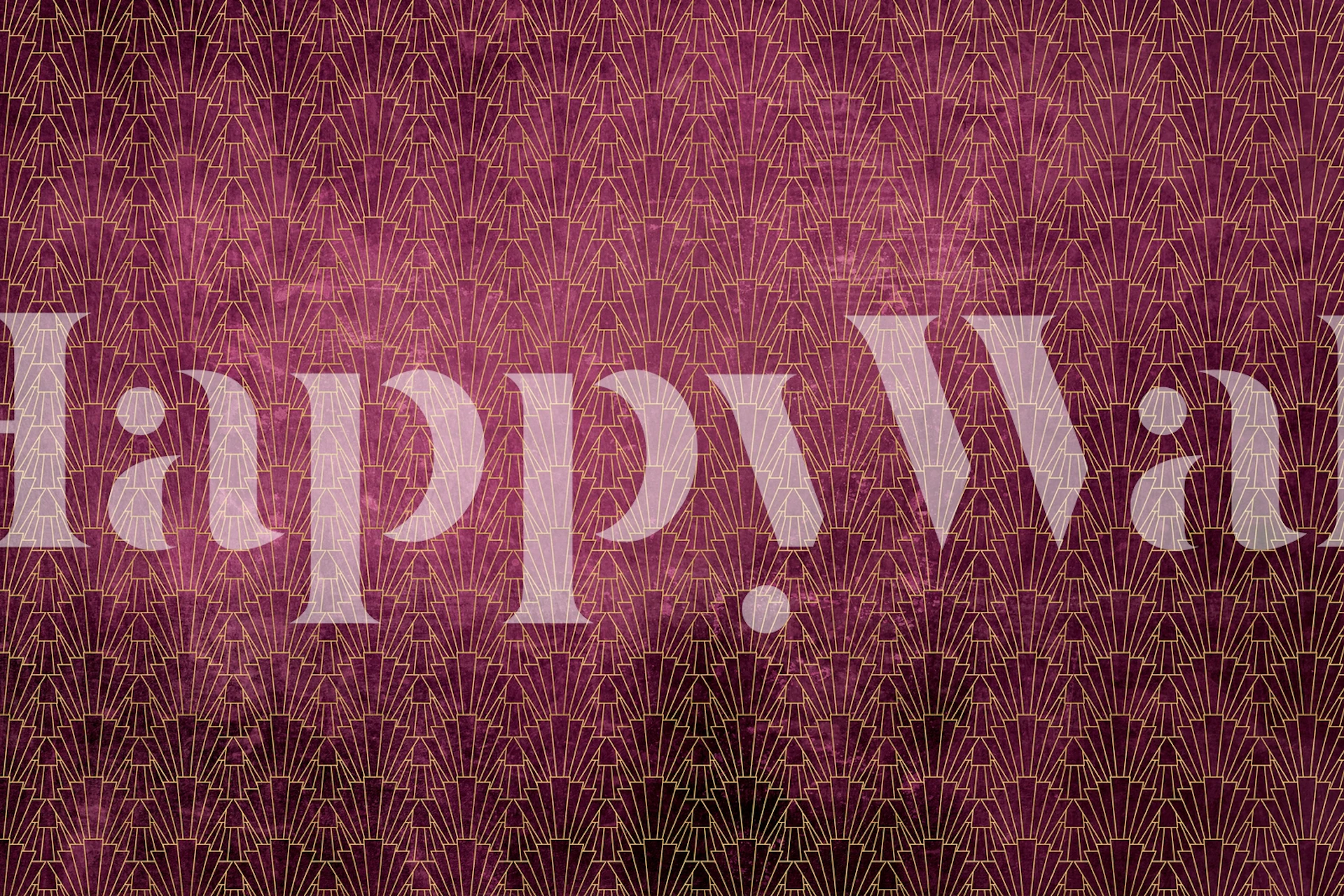 Art Deco Wall Burgundy -tapetti huoneessa