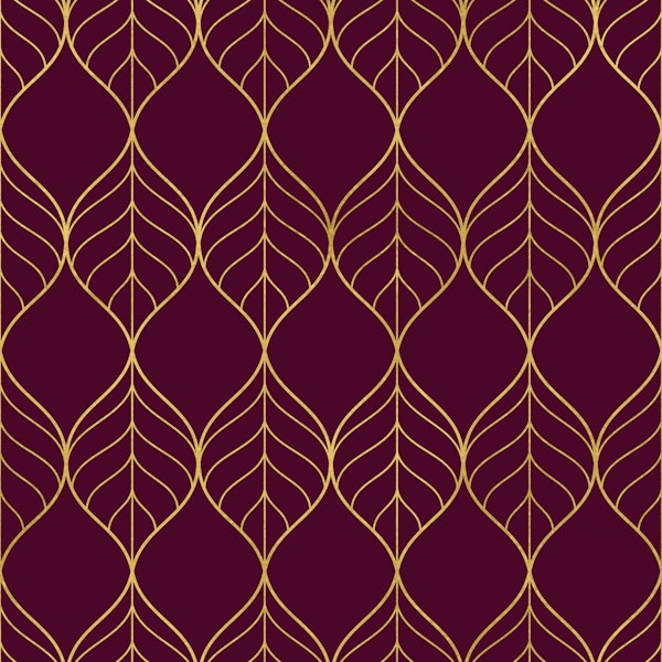 Art Deco Wall Burgundy