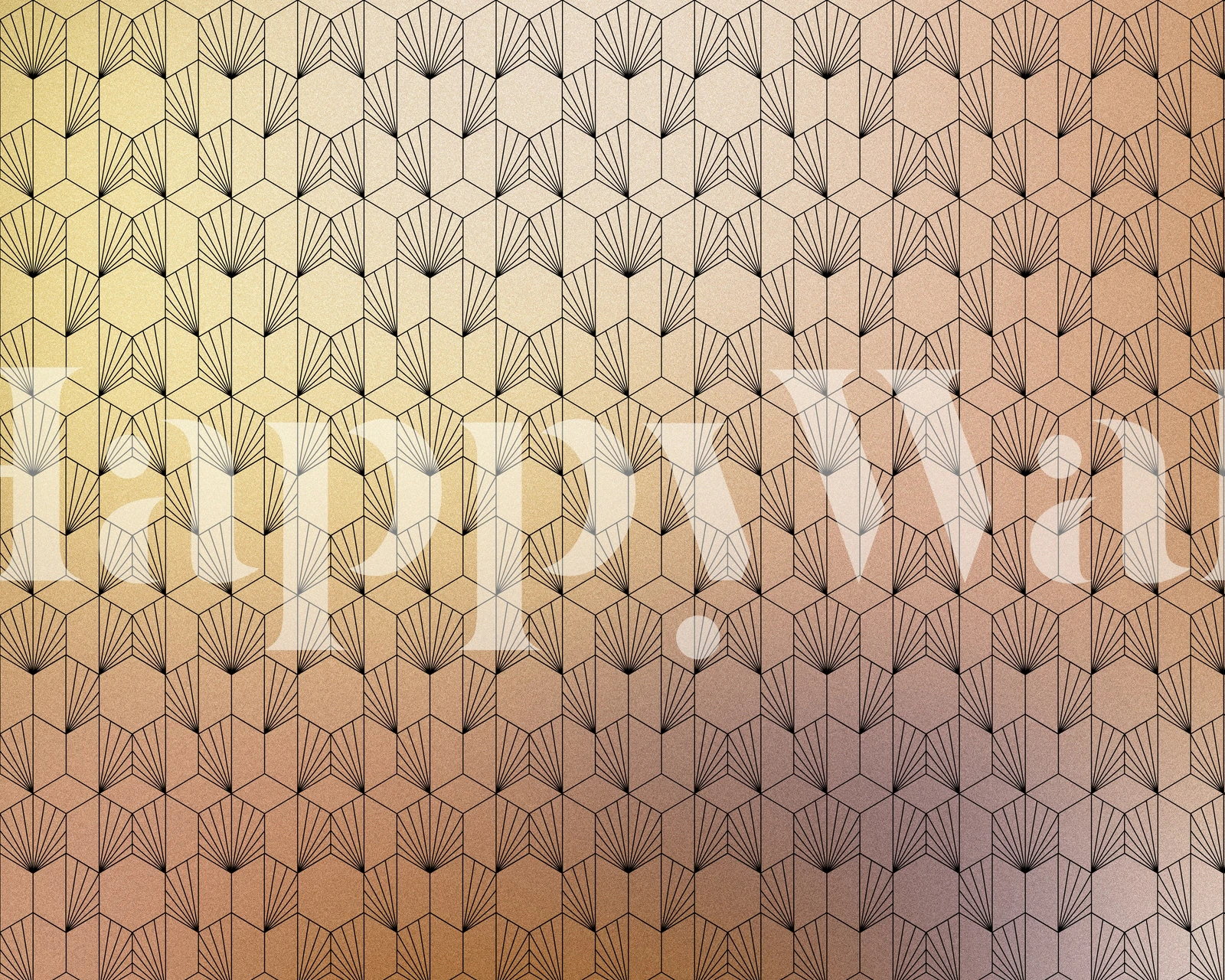 Black geometric hexagons on a gradient background wallpaper
