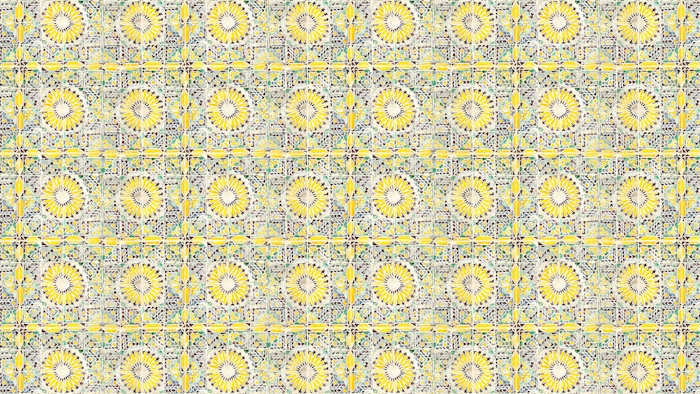 Yellow Geometric Tile Pattern Wallpaper