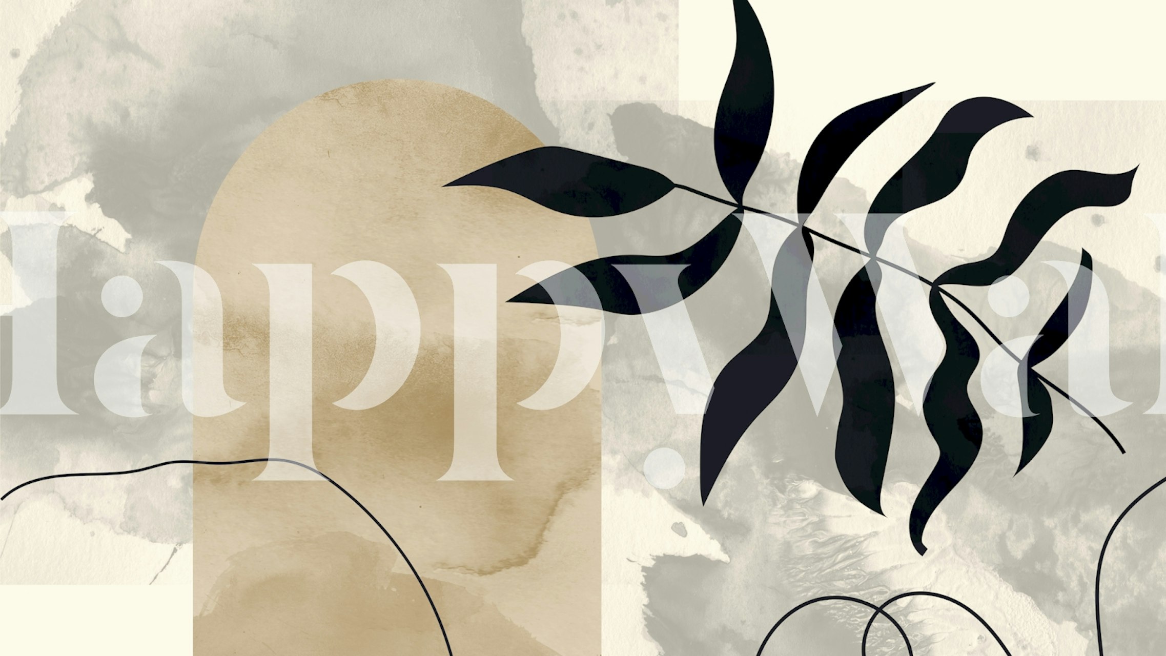 Mid Century Floral tapet uppvisad i ett rum