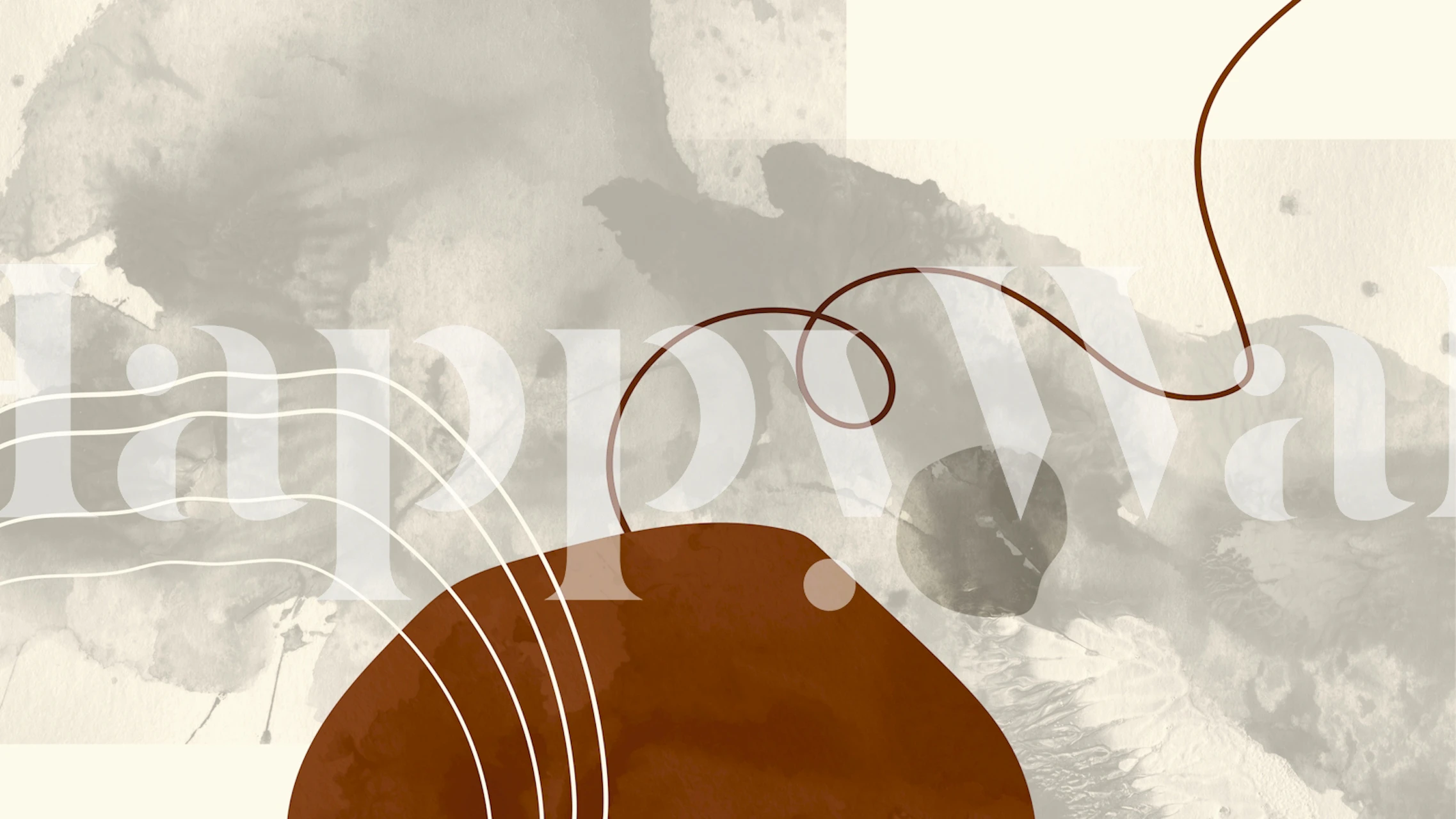 Papel de parede Mid Century Circles exibido em um quarto