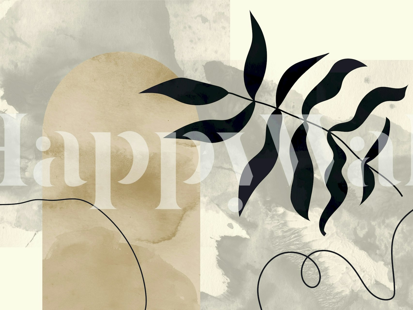 Tapeta Mid Century Florals v pokoji