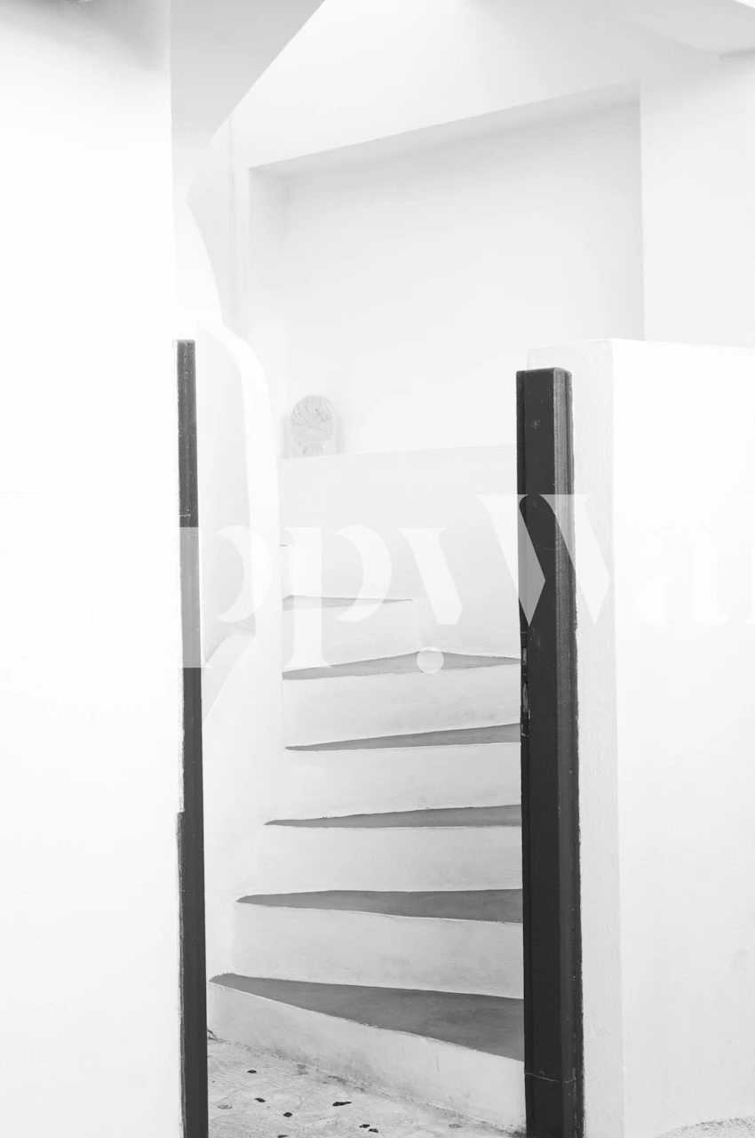 Santorini Oia trappen zwart en wit
