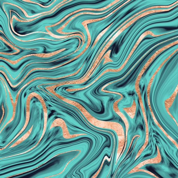 Turquoise Rose Gold Marble 1