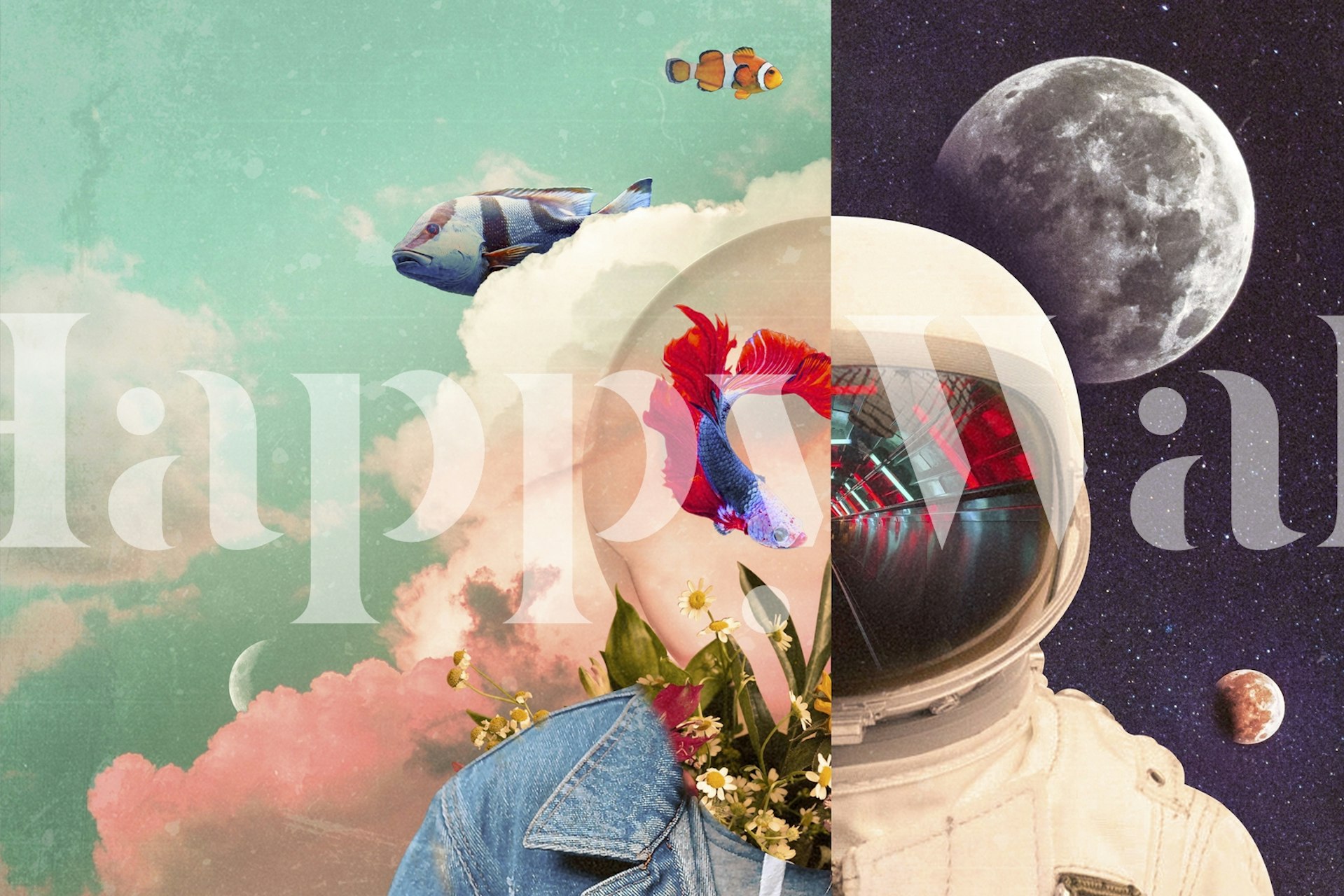 Space Woman Wallpaper - Unique and Trendy Wall Murals - Happywall