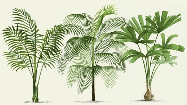 Palm Leaves Garden on Tan