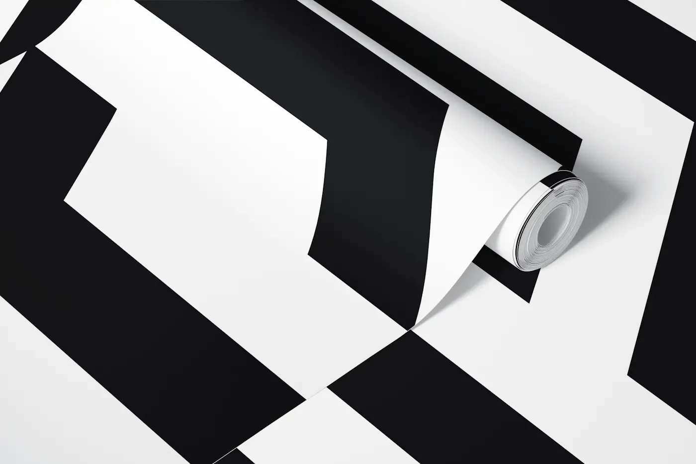 Black striped lines wallpaper roll