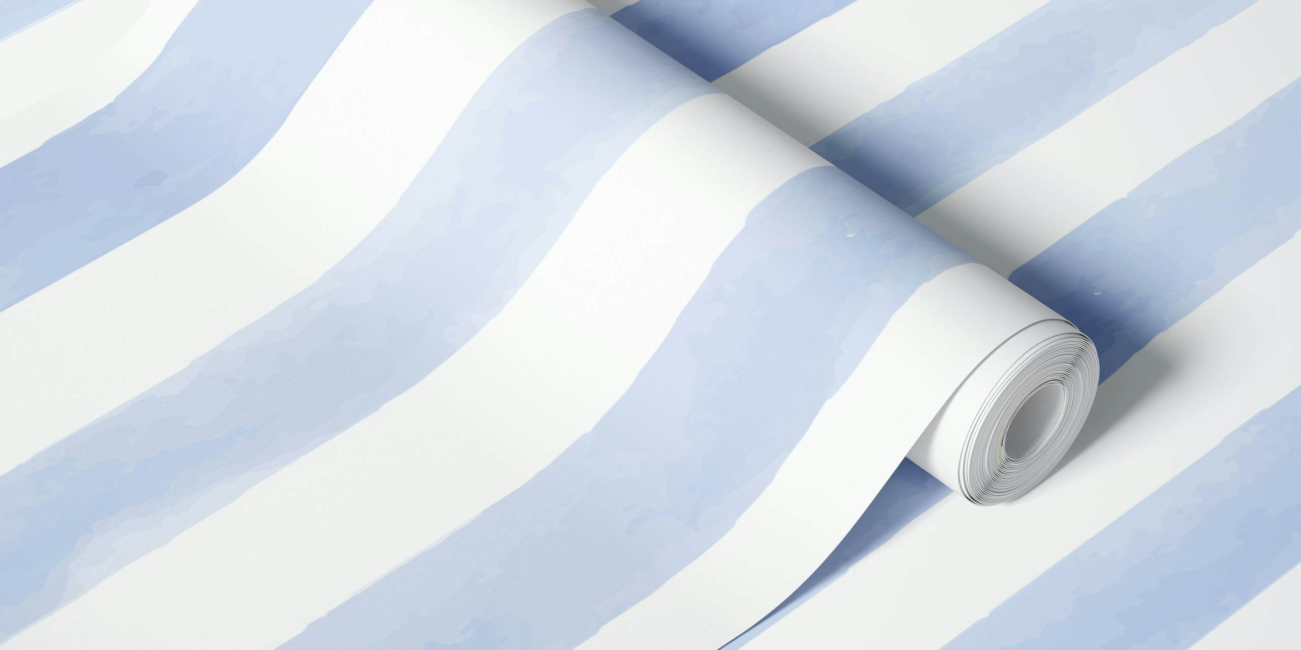 Muurverf Tranquil Blue watercolor stripes