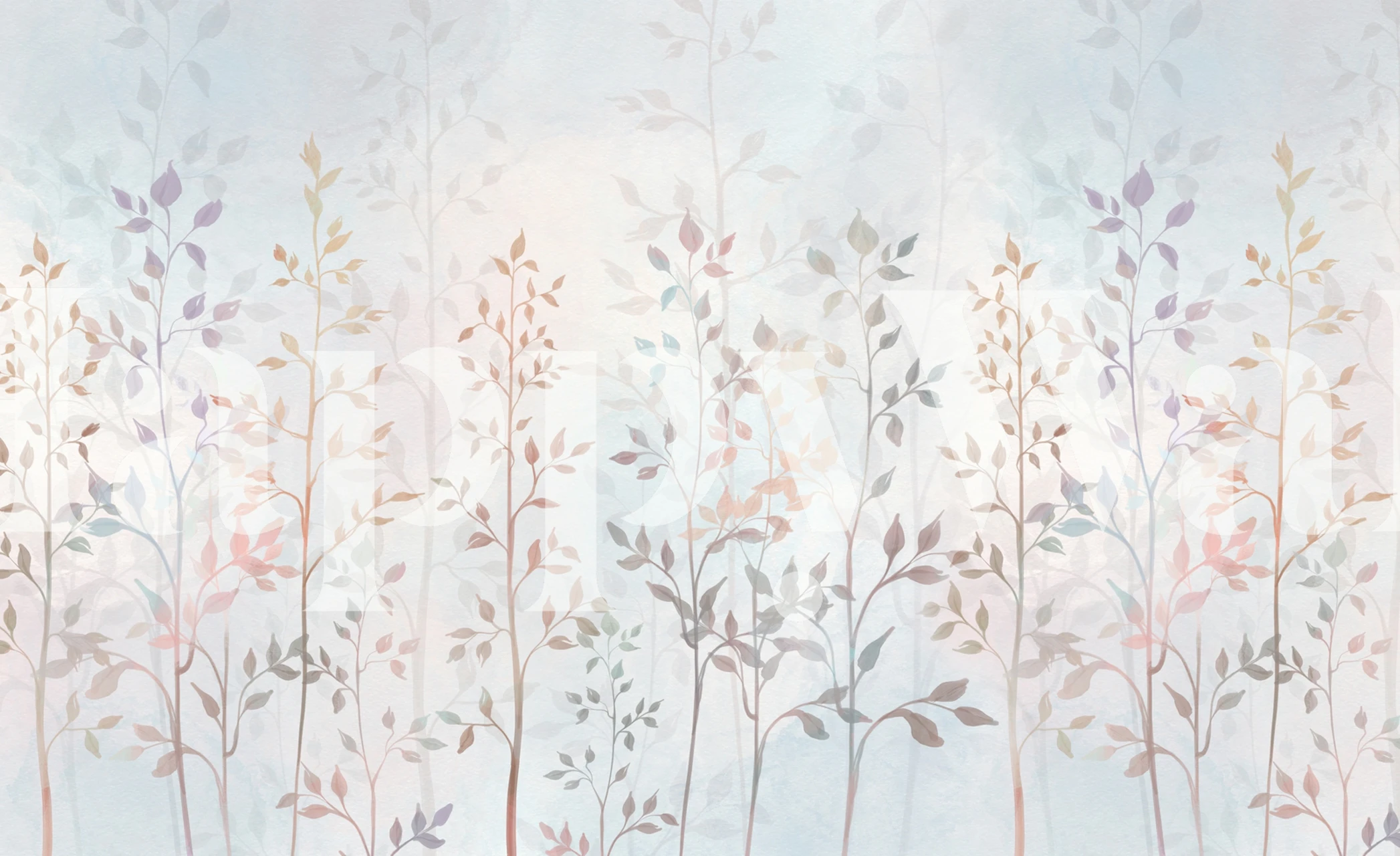 Field grass wallpaper in a room setting