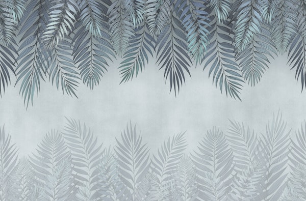 Pale blue palm leaves