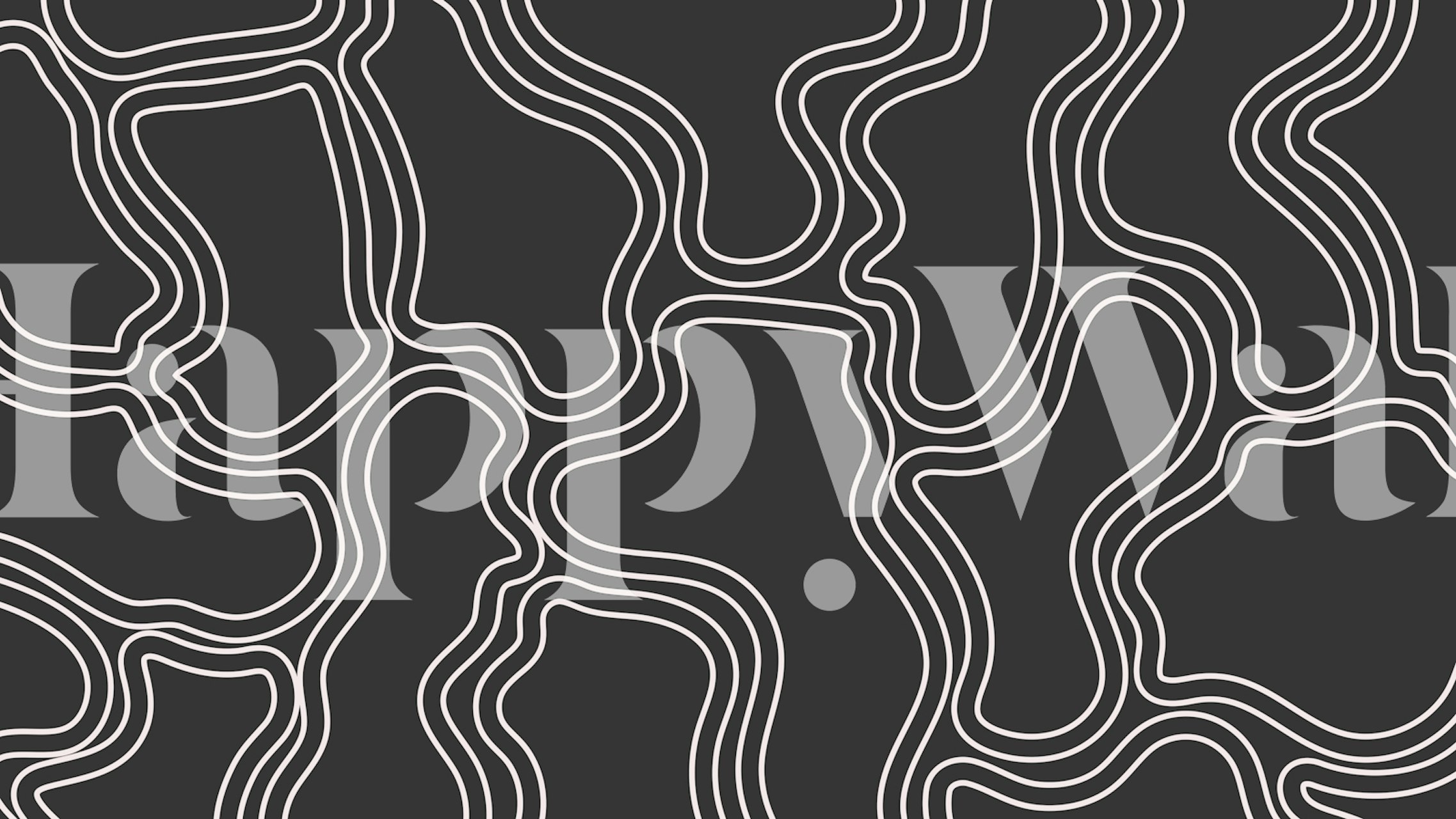 Mid Century Striped Shapes in einem Raum