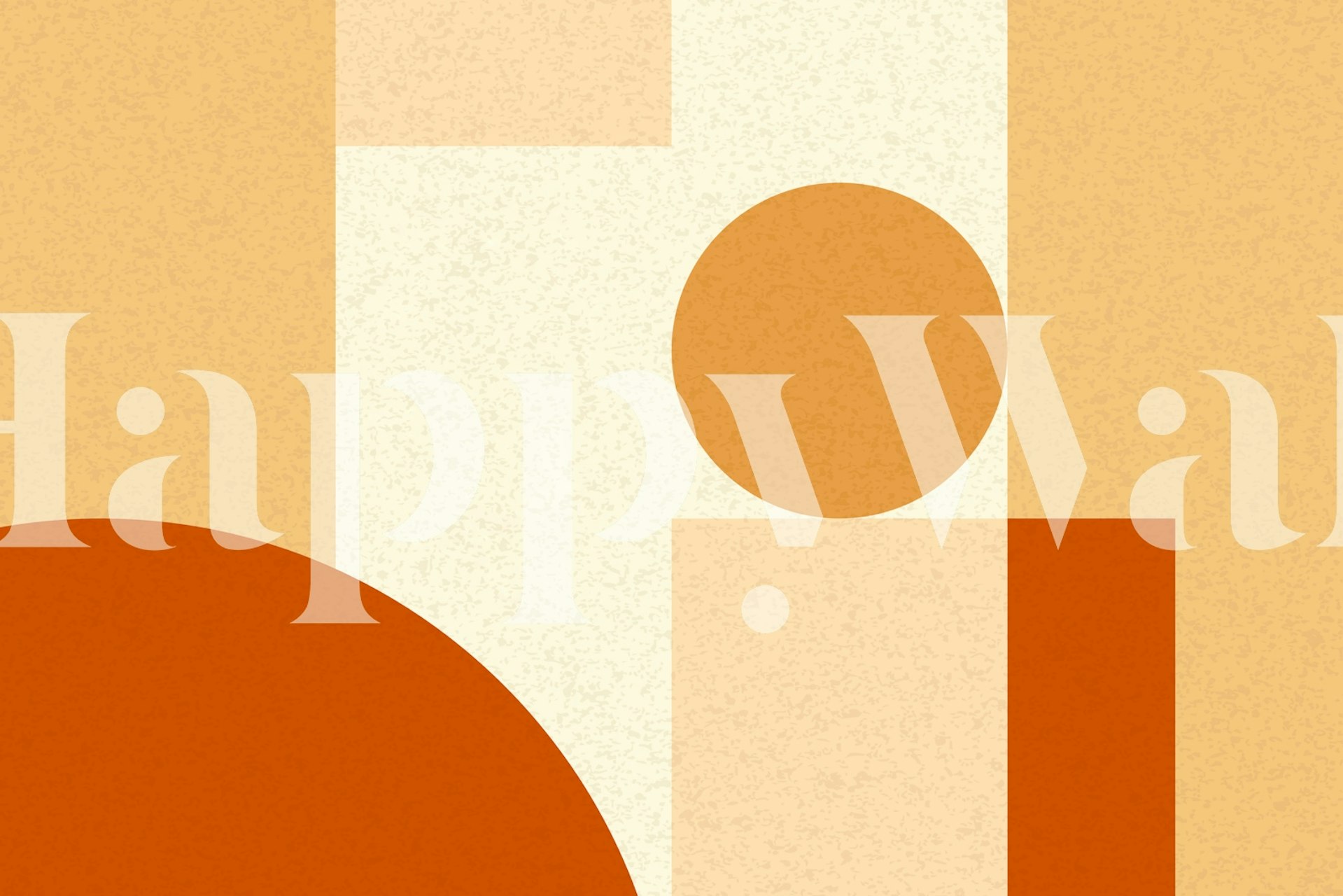 Mid Century Geo wall mural with geometric shapes in earthy tones